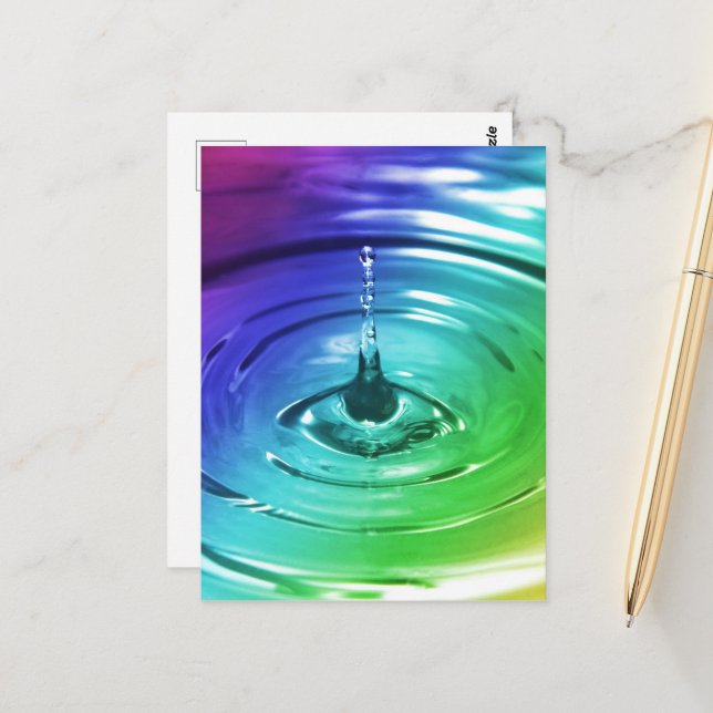 Makro-Wassertropfen Postkarte (Vorderseite/Rückseite Beispiel)