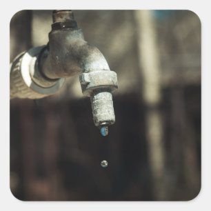 Makro-Wassertropfen Quadratischer Aufkleber