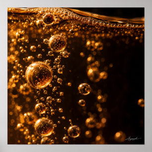 Makrofotografie von fermentierendem Apfelsaft Poster