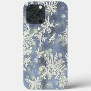 Makronaturfotografie Frost auf blauem Metal Case-Mate iPhone Hülle