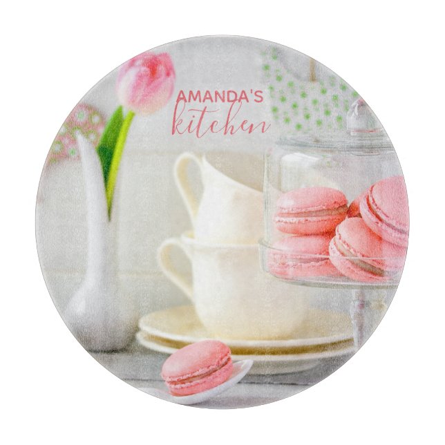 Makronen im KItchen-Schneidausschuss - rund Schneidebrett (Vorderseite)