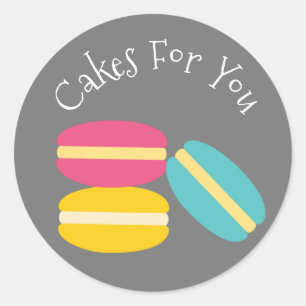 Makronen-Kuchen-Design Geschenk-Geschäfts-Branding Runder Aufkleber