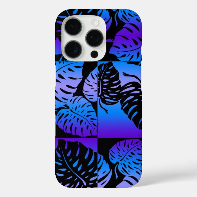 Makua Monstera Hawaiian Striped Lila iPhone 16 Pro Hülle (Rückseite)