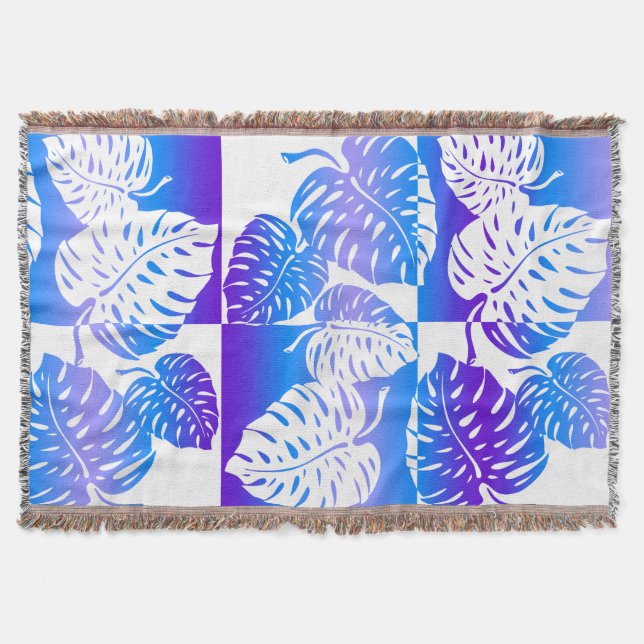 Makua Monstera Hawaiian Strippenblankets Decke (Vorderseite)