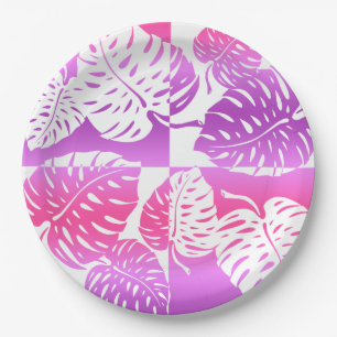 Makua Monstera tropische hawaiianische Streifenble Pappteller