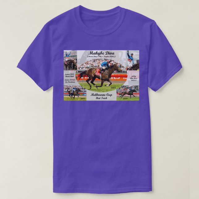 Makybe Diva Melbourne Cup Hat Trick T-Shirt (Design vorne)