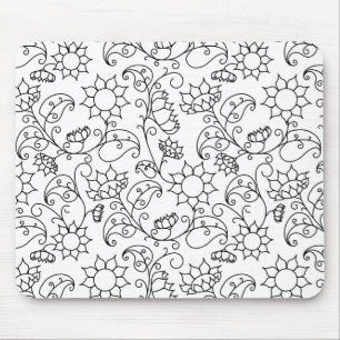 Mal dein eigenes Sonnenblumen-Blumenmuster  Mousepad