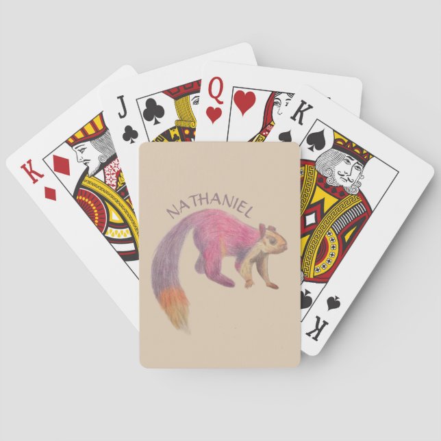Malabar Giant Eichhörnchen Illustration Personalis Spielkarten (Rückseite)