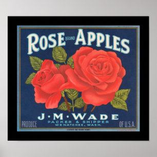 Malabarapfel-Frucht-Kisten-Aufkleber KRW Vintager Poster