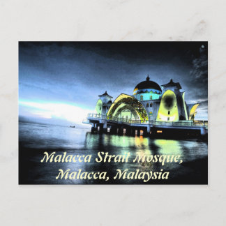 Malacca Strait Moschee, Malacca, Malaysia Postkarte