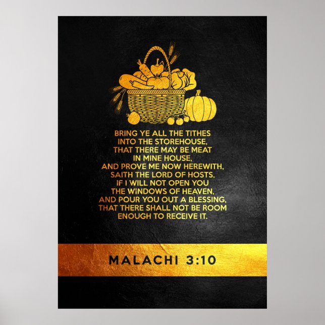 Malachi 3:10 Bible Verse Poster (Vorne)