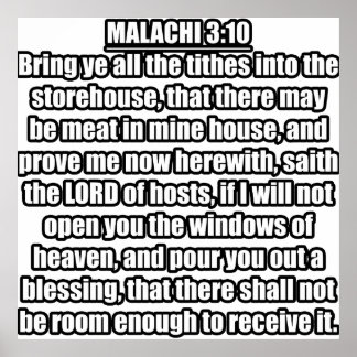 Malachi 3:10 KJV Bibelverse Poster