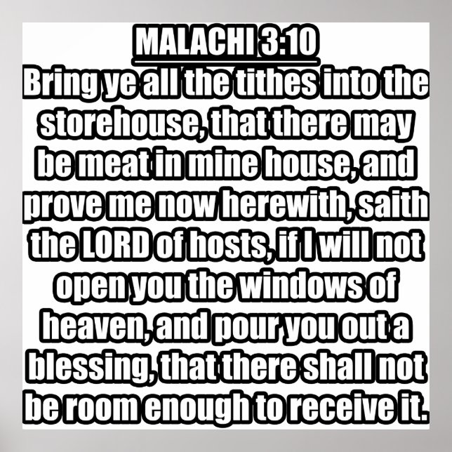 Malachi 3:10 KJV Bibelverse Poster (Vorne)