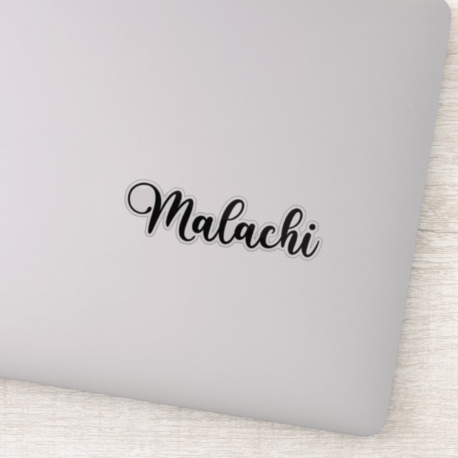 Malachi Name - Handgeschriebene Kalligrafie Aufkleber (Detail)