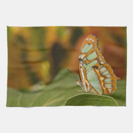 Malachit auf Blättern Geschirrtuch