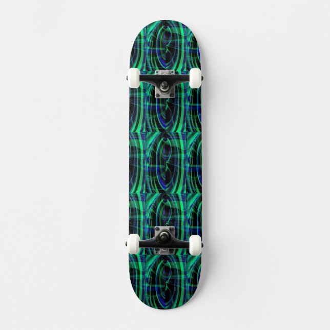 Malachite Azurite Swirl Skateboard (Vorderseite)