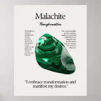 Malachite Gem Crystal Meaning Card