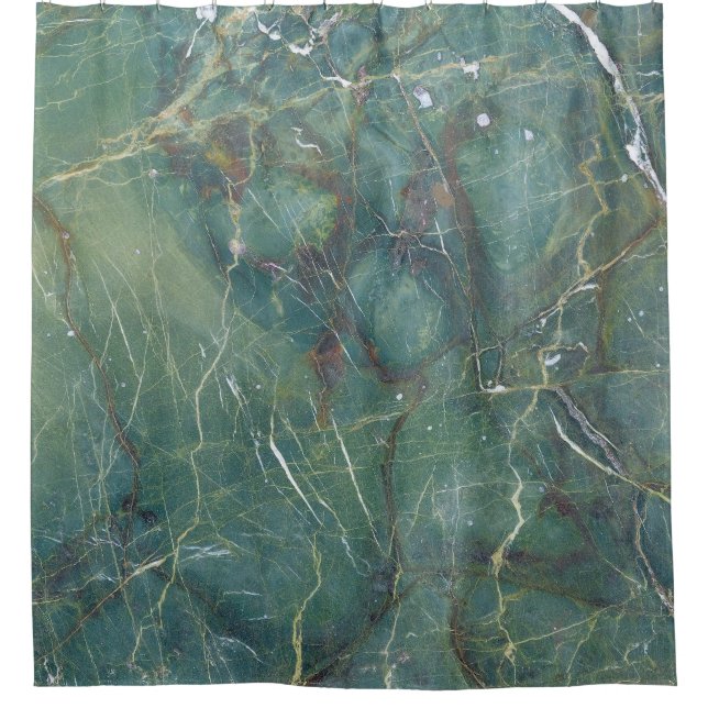Malachite Grüne Marmor Details Textur Duschvorhang (Vorderseite)