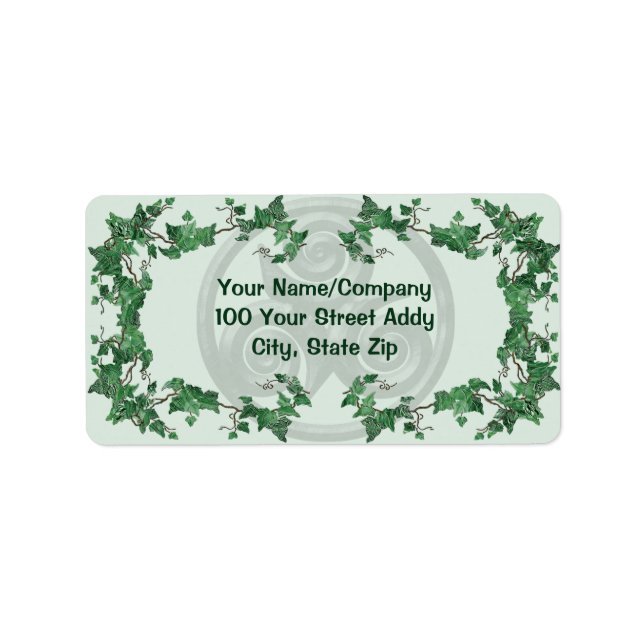Malachite Ivy Triskel Adressaufkleber (Vorne)