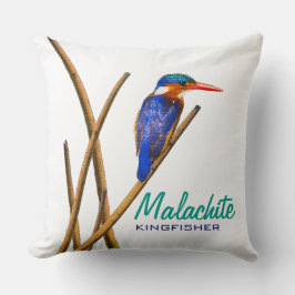 Malachite Kingfisher Throw Pillow Kissen