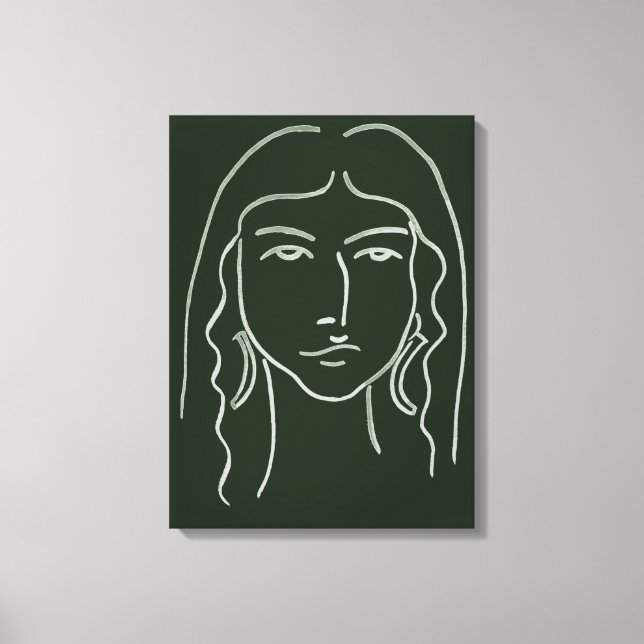 Malachite Portrait mit langer Haare Leinwanddruck (Vorderseite)