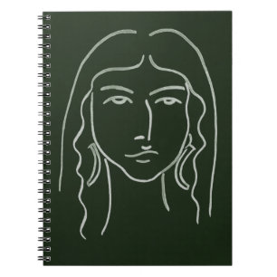 Malachite Portrait mit langer Haare Notizblock