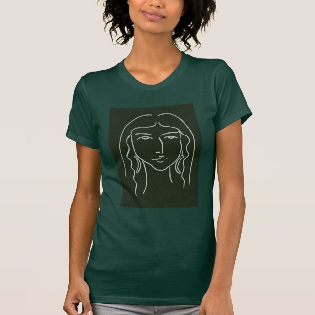 Malachite Portrait mit langer Haare T-Shirt (Vorderseite)