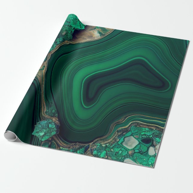 Malachite Wrapping Paper Geschenkpapier (Ungerollt)