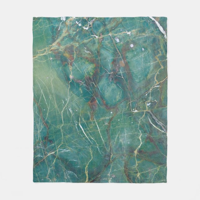 Malachitgrüne Marmorstruktur, Detailstruktur Fleecedecke (Vorderseite)