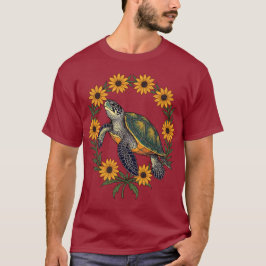 Malaclemys Terrapin And Black Eyed Susan Flowers T-Shirt