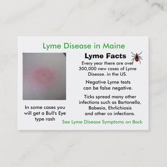 Maladie de Lyme dans le Maine Cartes d'information (Devant)
