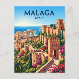 Málaga Alcazaba Spanien Postkarte