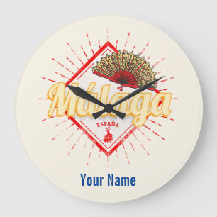 Malaga Andalusien Spanien Retro Flamenco Vintag Große Wanduhr