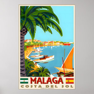 Malaga Costa Del Sol Mittelmeer Spanien Strand Poster