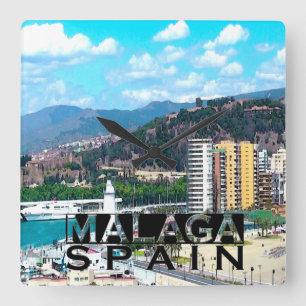 Malaga Quadratische Wanduhr