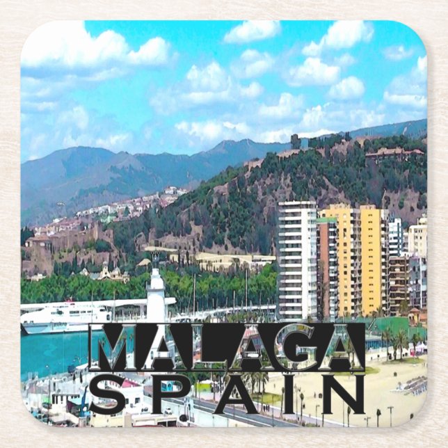 Malaga Rechteckiger Pappuntersetzer (Vorderseite)