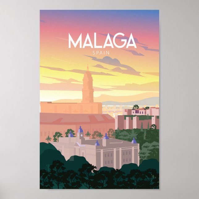 Malaga Spain  travel poster  (Vorne)