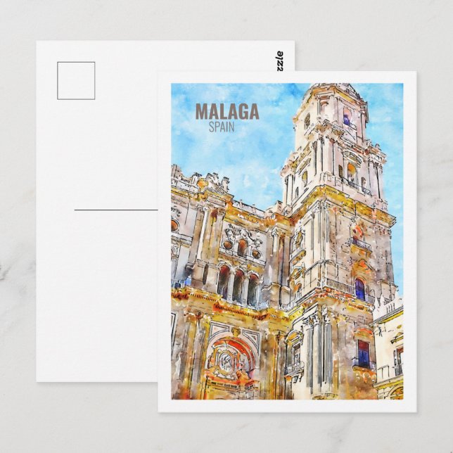 Malaga Spanien Berühmtes Wassersportzentrum Postkarte (Vorne/Hinten)
