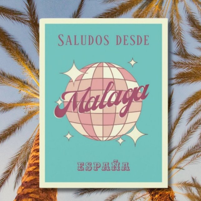 Malaga Spanien España Retro Vintage Postkarte (Von Creator hochgeladen)