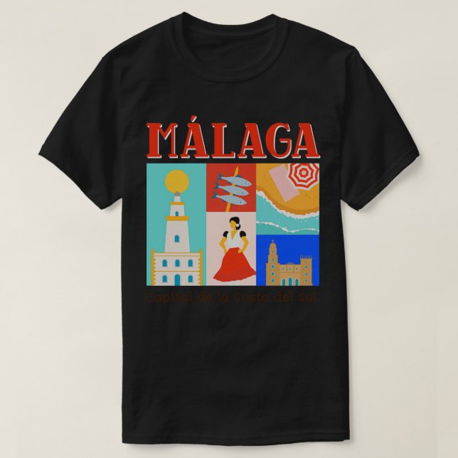 Malaga Spanien Espana T-Shirt (Design vorne)