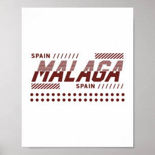 Malaga Spanien Moderne urbane Typografie-Design Poster