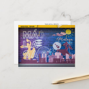 Malaga Spanien Postcard - Vintage Travel Souvenir Postkarte
