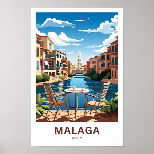 Malaga Spanien Reisen Print Poster (Vorne)