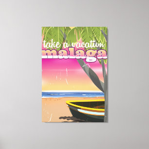 Malaga Spanien Reiseplakat. Leinwanddruck