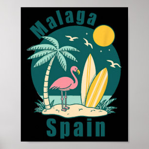 Malaga Spanien Souvenirs Espana Reise Urlaub Männe Poster
