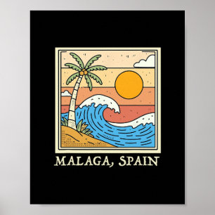 Malaga Spanien Souvenirs Espana Reise Urlaub Männe Poster