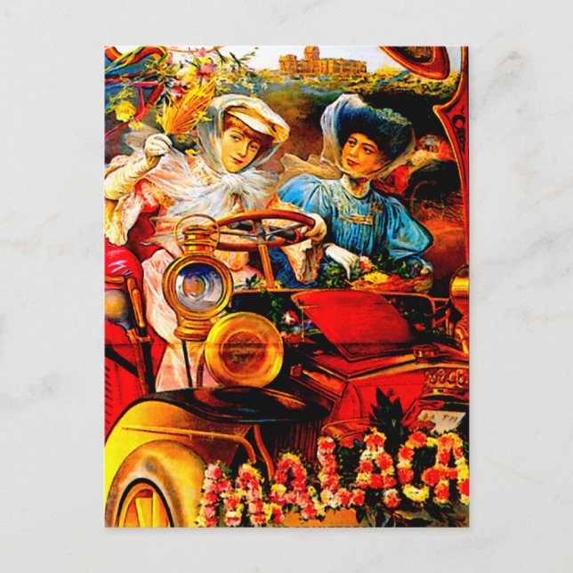 Malaga Spanien ~ Vintage Automobilwerbung Postkarte (Vorderseite)