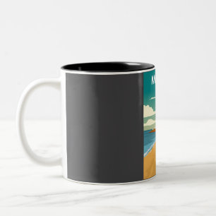 Malaga Spanien Vintage Minimal Retro Reiseplakat Zweifarbige Tasse