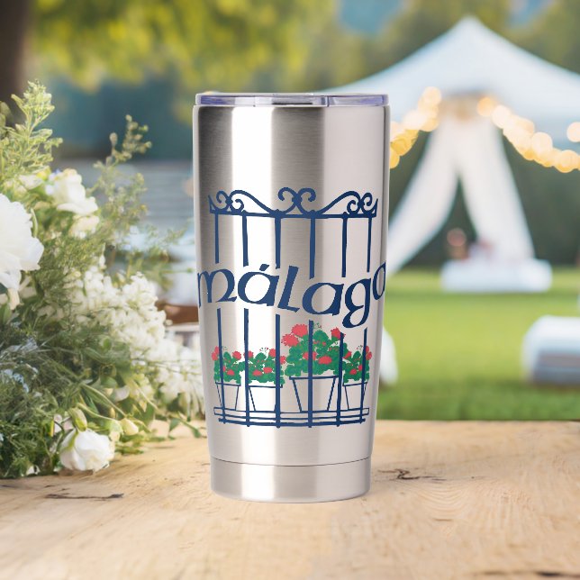 Malaga, window with flowers thermobecher (Hochzeit (gedreht))