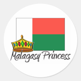 Malagasy Princess Runder Aufkleber